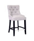 Фото #25 товара 24" Linen Fabric Tufted Buttons Upholstered Wingback Counter Stool