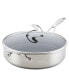 Фото #6 товара Stainless Steel 5 Quart Induction Saute Pan with Lid and Steelshield Hybrid Stainless and Non-stick Technology