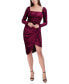 Фото #4 товара Women's Velvet Asymmetric-Hem Dress