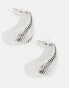 Фото #2 товара DesignB London textured teardrop stud earrings in silver