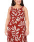 Plus Size Printed Square-Neck Smocked-Back Maxi Dress