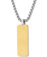 ფოტო #2 პროდუქტის Diamond Accent Two-Tone Dog Tag 22" Pendant Necklace in Stainless Steel & Gold-Tone Ion-Plate, Created for Macy's