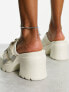Public Desire Wide Fit Exclusive Oslo chunky heeled sandals in off white