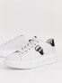 Фото #7 товара Karl Lagerfeld Kapri Ikonic white leather platform sole trainers with black trim