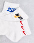 Фото #2 товара Nike Training Cushioned Everyday Triple Swoosh socks in white