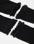 ASOS DESIGN 2 pack frill top socks in black