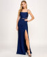 Фото #1 товара Juniors' Mesh-Panel Side-Slit Gown, Created for Macy's