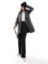 Фото #3 товара Vila double breasted wool blazer coat in grey check