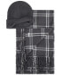 Men's Logo Beanie & Windowpane Scarf Set