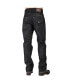 ფოტო #3 პროდუქტის Men's Relaxed Straight Leg Premium Denim Jeans Black Coated Throwback Style Zipper Trim Pockets