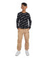 ფოტო #3 პროდუქტის Big Boys Waffle All Over Print Long Sleeve Essentials T-shirt