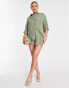 Фото #4 товара ASOS DESIGN crinkle beach short co ord in khaki