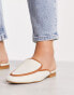 Фото #6 товара ASOS DESIGN Wide Fit Main-Street flat mules in natural fabrication