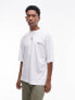 Фото #3 товара Topman extreme oversized fit t-shirt with front and back bluebells patch print in white