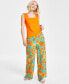 Petite Floral-Print High-Rise Wide-Leg Pants, Created for Macy's