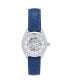 ფოტო #1 პროდუქტის Women Magnolia Leather Watch - Blue/Silver, 37mm