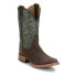 Фото #2 товара Justin Boots Fergus Medium Square Toe Cowboy Mens Brown, Green Casual Boots BR3