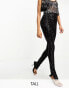 Фото #1 товара 4th & Reckless Tall exclusive sequin split hem leggings in black