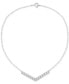 Фото #1 товара Macy's diamond Chevron 18" Statement Necklace (1/10 ct. t.w.) in Sterling Silver