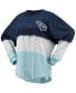 ფოტო #2 პროდუქტის Women's Navy, Light Blue Tennessee Titans Ombre Long Sleeve T-shirt