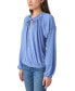 Women's Smocked-Neck Pintuck-Sleeve Top