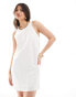 French Connection Birdie linen shift mini dress in white