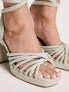 Фото #7 товара MIM Net heeled strappy sandal in beige