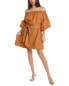 Фото #2 товара Beulah Off-The-Shoulder Linen-Blend Mini Dress Women's