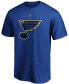 Фото #2 товара Fanatics Branded Men's Jordan Binnington Blue St. Louis Blues Team Authentic Stack Name & Number T-Shirt