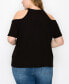 Plus Size Thermal Cold Shoulder Tee