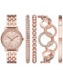 Фото #1 товара Часы и аксессуары Folio Женские трех стрелочные наручные часы из сплава с покрытием розового золота 35 мм - набор для подарка