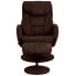 Фото #3 товара Contemporary Brown Microfiber Recliner And Ottoman With Circular Microfiber Wrapped Base