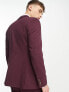 Фото #4 товара ASOS DESIGN skinny suit jacket in burgundy gingham