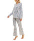 ფოტო #11 პროდუქტის Women's 2-Pc. Whisperluxe Printed Pajamas Set