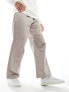 Jack & jones wide fit corduroy parachute pants in beige