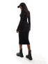 Фото #3 товара River Island textured column midi dress in black