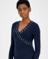 ფოტო #3 პროდუქტის MICHAEL Women's Astor Studded Surplice Top