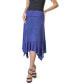 Solid Color Knee Length Elastic Waist Handkerchief Skirt