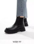 ASOS DESIGN Wide Fit Adjust chunky chelsea boots in black