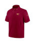 Фото #2 товара Men's Burgundy Washington Commanders Sideline Coach Short Sleeve Hoodie Quarter-Zip Jacket