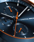 ფოტო #4 პროდუქტის Men's Blue Orange Chronograph Blue Stainless Steel Link Watch 42mm