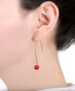 ფოტო #5 პროდუქტის Pave Crystal Ball on a Thread Wire Earrings Set in Sterling Silver. Available in Clear, Dark Blue or Red