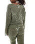 Фото #2 товара ONLY oversized long sleeve beach top co-ord in sage green