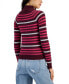 Фото #2 товара Juniors' Striped Mini-Cable Mock Neck Sweater