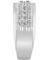 ფოტო #2 პროდუქტის Men's Diamond Double Row Ring (1 ct. t.w.) in 10k White Gold