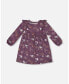 Фото #1 товара Baby Girls Baby Dress With Frills Mauve Printed Cats