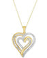 ფოტო #1 პროდუქტის Diamond Heart 18" Pendant Necklace (1/3 ct. t.w.) in 14k Gold-Plated Sterling Silver
