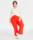 Фото #1 товара Plus Size Ponté Kick-Flare Ankle Pants, Regular and Short Length, Created for Macy's