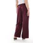 Фото #5 товара ASOS DESIGN Curve relaxed wide leg tailored trouser in burgundy