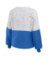 ფოტო #3 პროდუქტის Women's White, Powder Blue Los Angeles Chargers Lighweight Modest Crop Color-Block Pullover Sweater